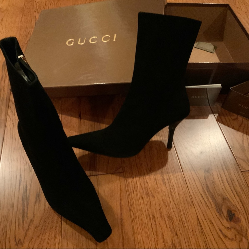 Gucci Booties - New with Box - Size 38.5 - Black Suede